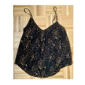 UO {silence + noise} | brown print silk tank top